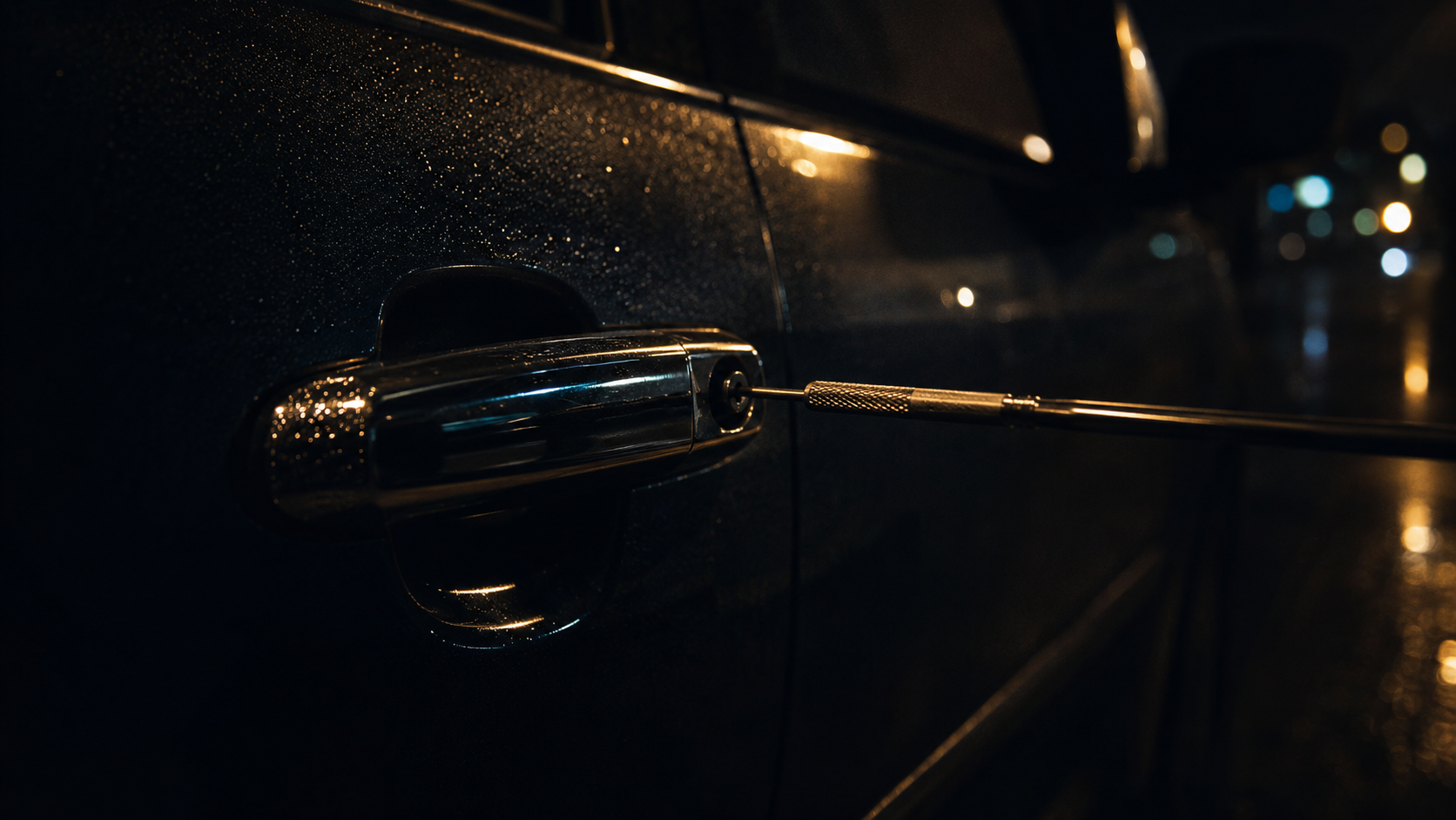 Locksmith gaining access to locked vehicle