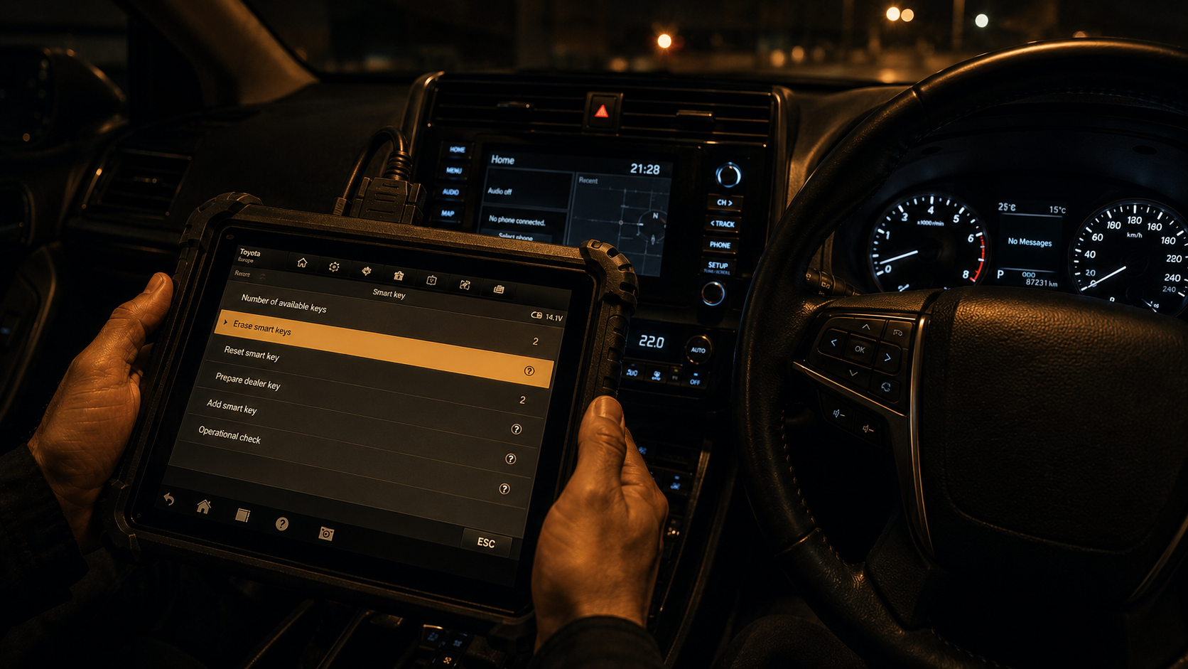 Diagnostic equipment used for key reprogramming